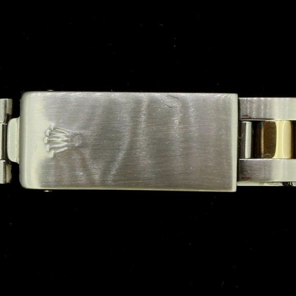 Rolex Ladies Datejust Oyster Stainless Gold Diamond Dial Bezel Watch